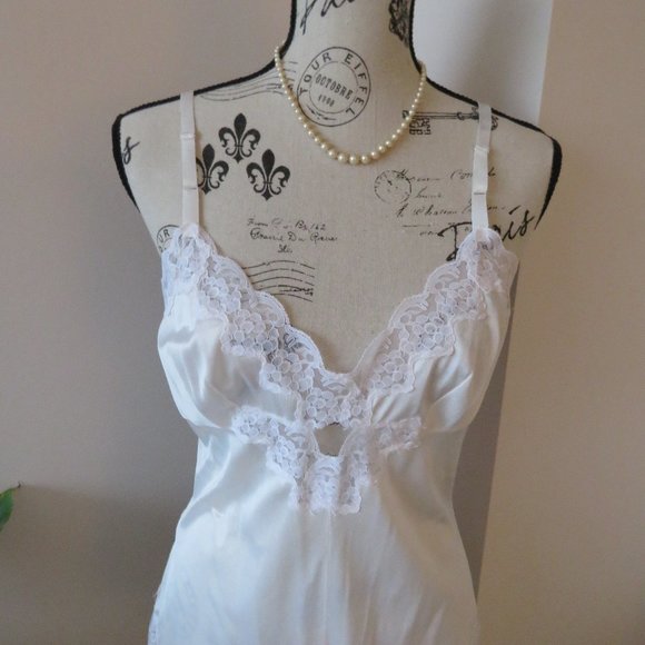 Vintage 1990s White Lace High Cut One Piece Baby Doll - Picture 1 of 10